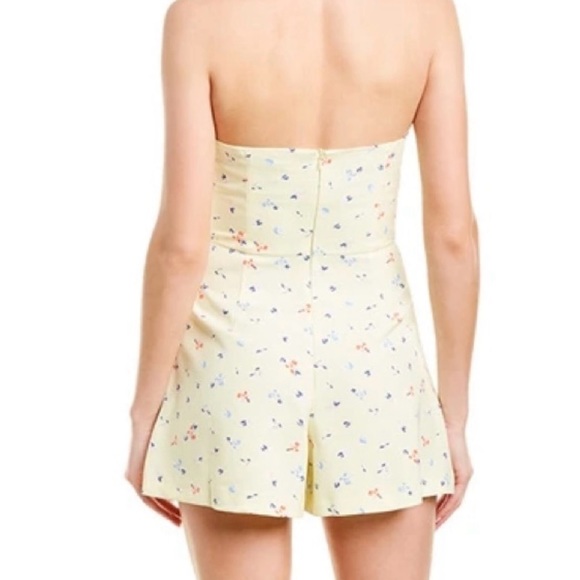 NEW French Connection strapless romper US 2 pale yellow light floral pattern - Picture 2 of 9